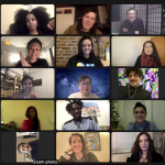 Image: Zoom screenshot of participants in the 2021-22 Immigrant Artist Mentoring Program: Visual and Multidisciplinary Arts.